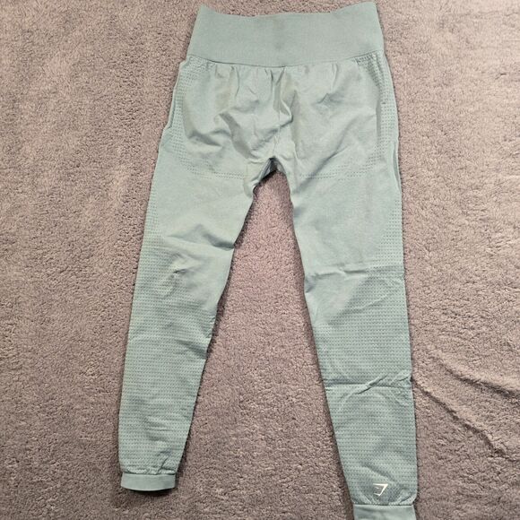 GYMSHARK Vital Seamless 2.0 Leggings Light Teal B1A2B Womens Size L - Picture 9 of 10